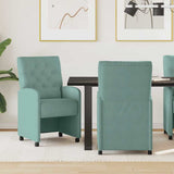 vidaXL Dining Chairs with Wheels 2 pcs Blue 58 x 67 x 97 cm Velvet