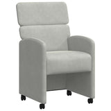 vidaXL Eetkamerstoelen met wielen 2 pcs Lichtgrijs 58 x 65 x 98 cm