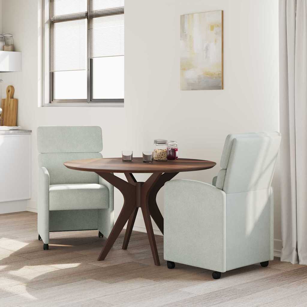 vidaXL Eetkamerstoelen met wielen 2 pcs Lichtgrijs 58 x 65 x 98 cm