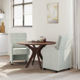 vidaXL Eetkamerstoelen met wielen 2 pcs Lichtgrijs 58 x 65 x 98 cm