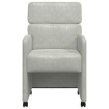 vidaXL Eetkamerstoelen met wielen 2 pcs Lichtgrijs 58 x 65 x 98 cm