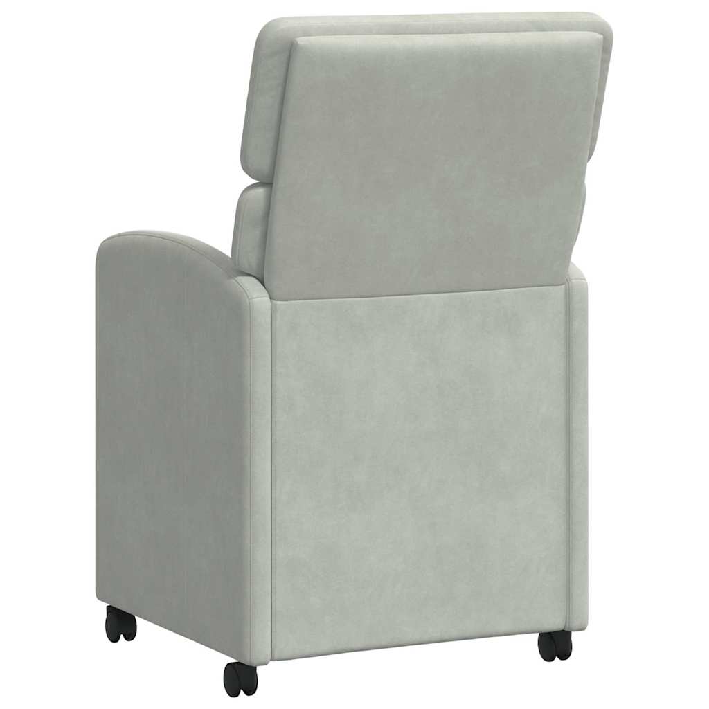 vidaXL Eetkamerstoelen met wielen 2 pcs Lichtgrijs 58 x 65 x 98 cm