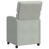 vidaXL Eetkamerstoelen met wielen 2 pcs Lichtgrijs 58 x 65 x 98 cm