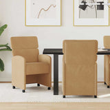 vidaXL Eetkamerstoelen met wielen 2 pcs Lichtgrijs 58 x 65 x 98 cm