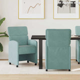vidaXL Eetkamerstoelen met wielen 2 pcs Lichtgrijs 58 x 65 x 98 cm
