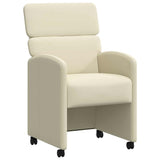vidaXL Dining Chairs with Wheels 2 pcs Cream 58 x 65 x 98 cm