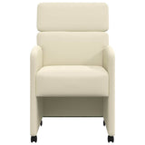 vidaXL Dining Chairs with Wheels 2 pcs Cream 58 x 65 x 98 cm