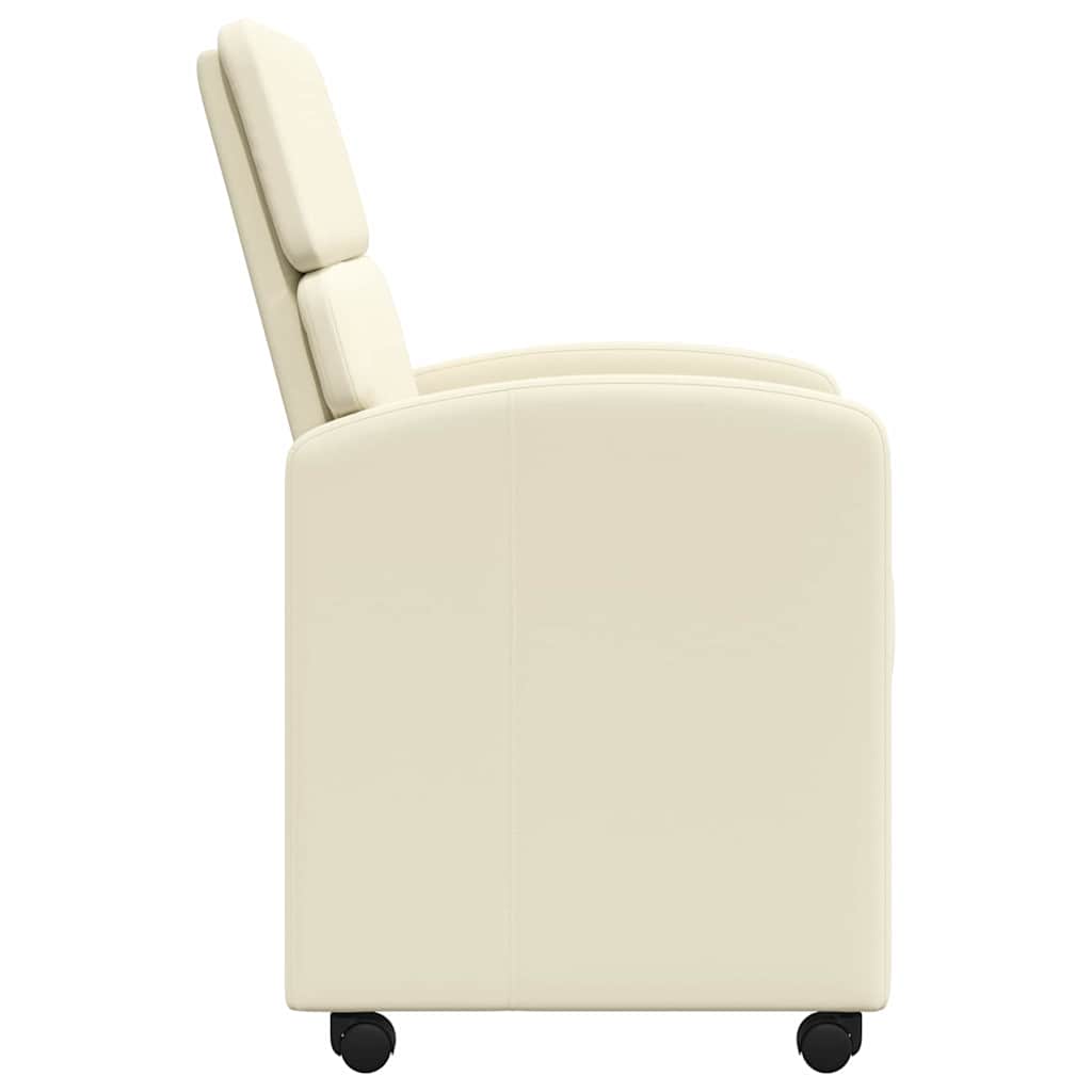 vidaXL Dining Chairs with Wheels 2 pcs Cream 58 x 65 x 98 cm