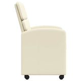 vidaXL Dining Chairs with Wheels 2 pcs Cream 58 x 65 x 98 cm