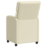 vidaXL Dining Chairs with Wheels 2 pcs Cream 58 x 65 x 98 cm