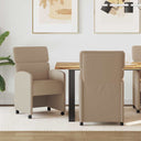 vidaXL Dining Chairs with Wheels 2 pcs Cream 58 x 65 x 98 cm