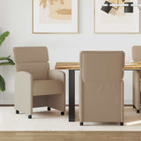 vidaXL Dining Chairs with Wheels 2 pcs Cream 58 x 65 x 98 cm