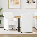 vidaXL Dining Chairs with Wheels 2 pcs Cream 58 x 65 x 98 cm