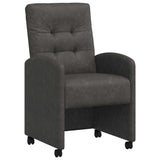 vidaXL Dining Chairs with Wheels 2 pcs Black 58 x 67 x 97 cm