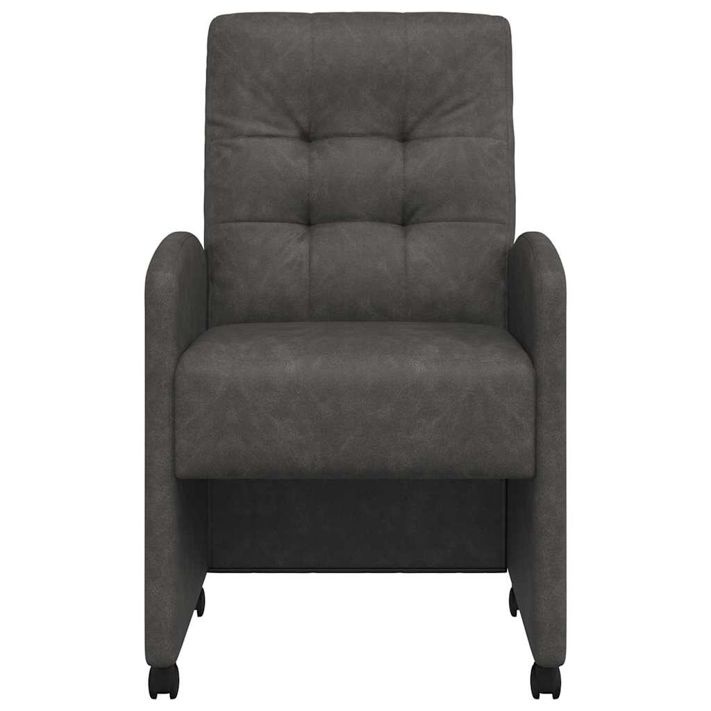 vidaXL Dining Chairs with Wheels 2 pcs Black 58 x 67 x 97 cm