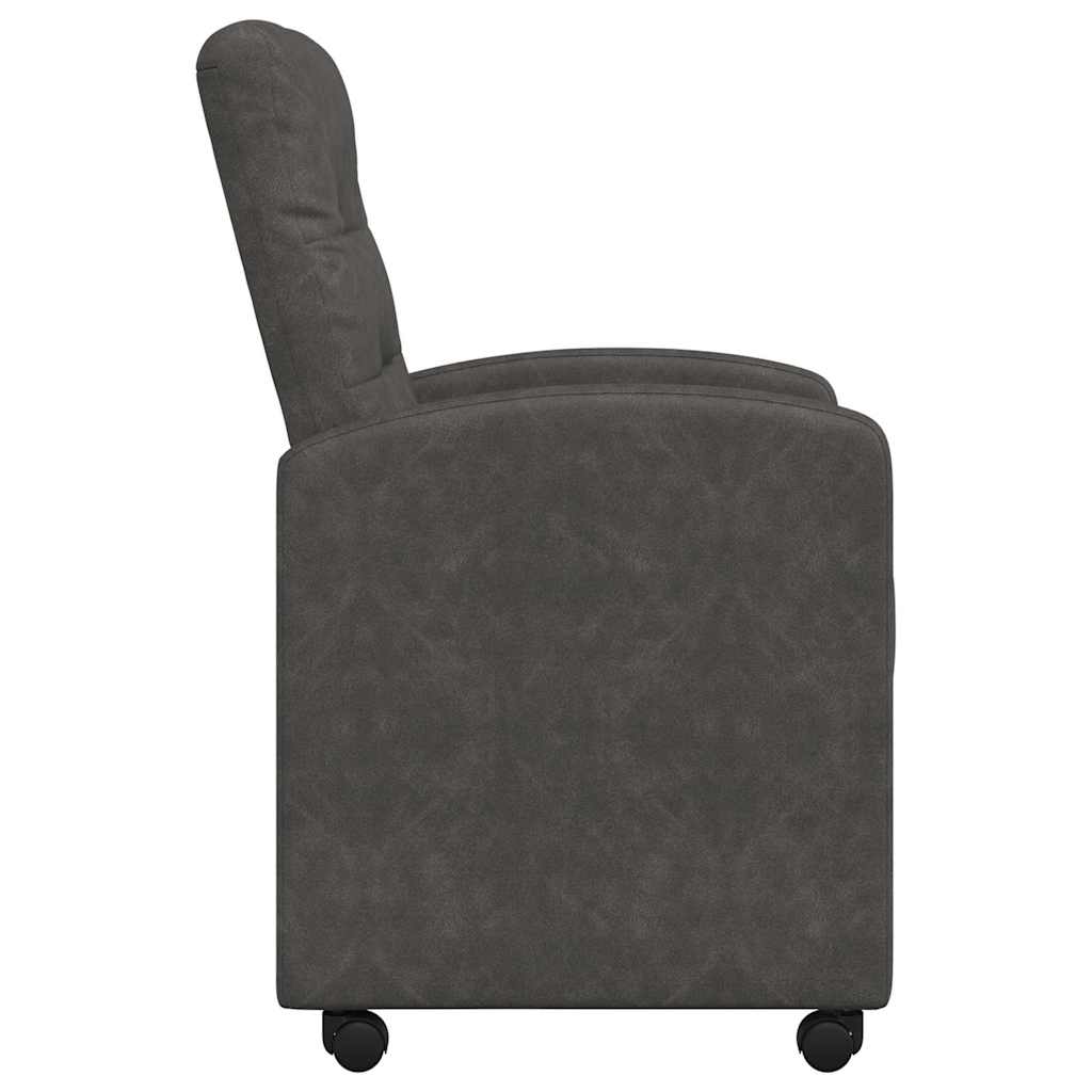 vidaXL Dining Chairs with Wheels 2 pcs Black 58 x 67 x 97 cm