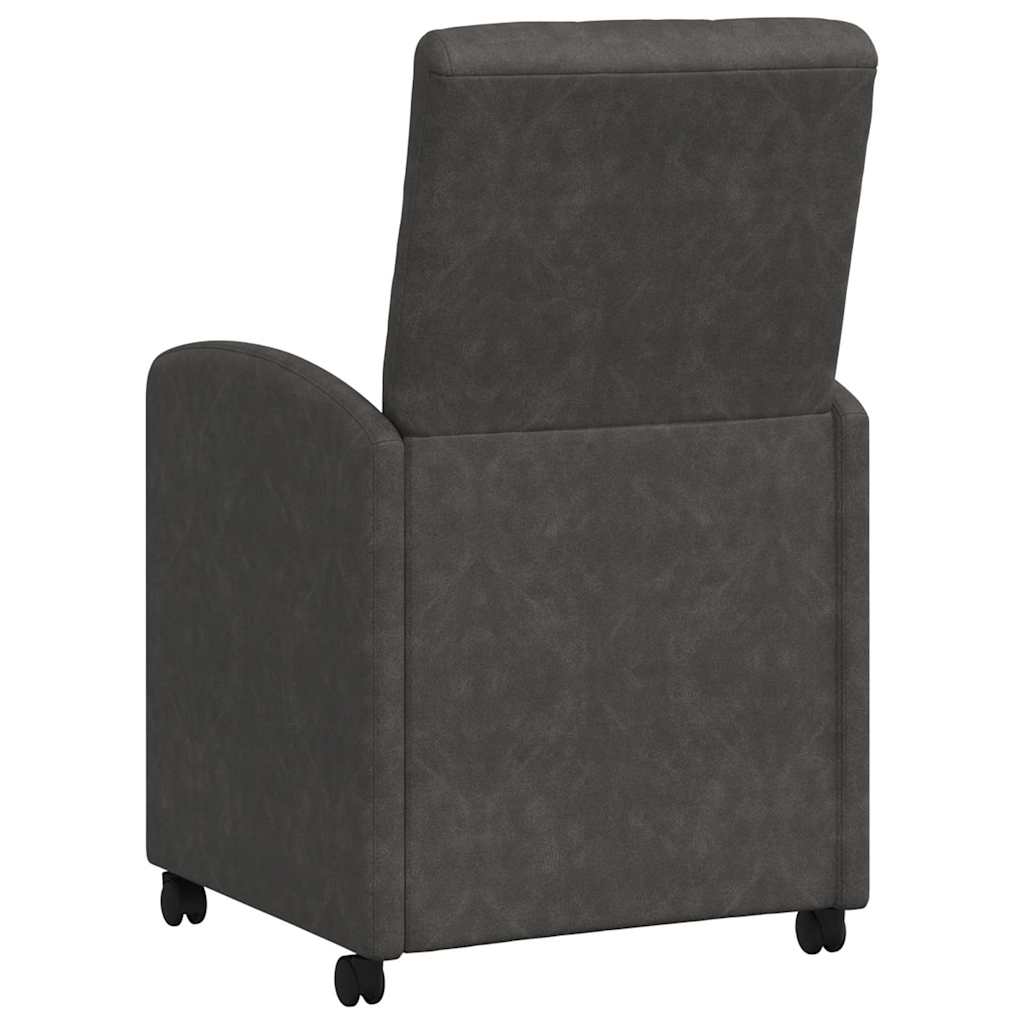 vidaXL Dining Chairs with Wheels 2 pcs Black 58 x 67 x 97 cm