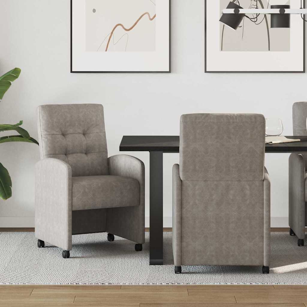 vidaXL Dining Chairs with Wheels 2 pcs Black 58 x 67 x 97 cm