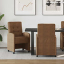 vidaXL Eetkamerstoelen met wielen 2 pcs Bruin 58 x 67 x 97 cm