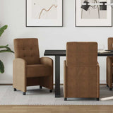 vidaXL Eetkamerstoelen met wielen 2 pcs Bruin 58 x 67 x 97 cm