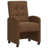vidaXL Eetkamerstoelen met wielen 2 pcs Bruin 58 x 67 x 97 cm