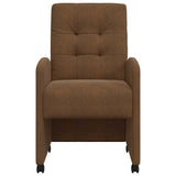 vidaXL Eetkamerstoelen met wielen 2 pcs Bruin 58 x 67 x 97 cm