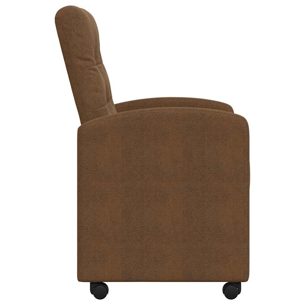 vidaXL Eetkamerstoelen met wielen 2 pcs Bruin 58 x 67 x 97 cm