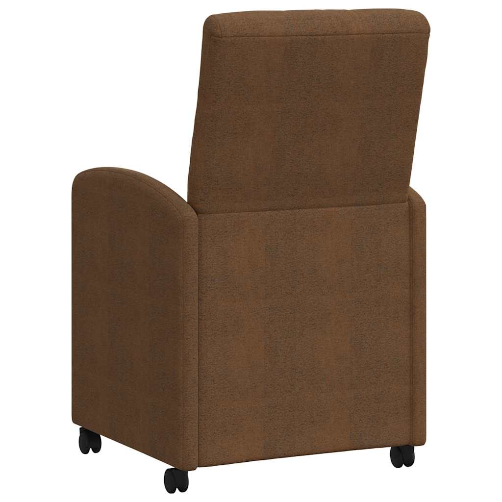 vidaXL Eetkamerstoelen met wielen 2 pcs Bruin 58 x 67 x 97 cm