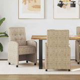 vidaXL Eetkamerstoelen met wielen 2 pcs Bruin 58 x 67 x 97 cm