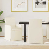 vidaXL Eetstoelen met wielen 2 pcs Beige 57 x 67 x 95 cm Linnen