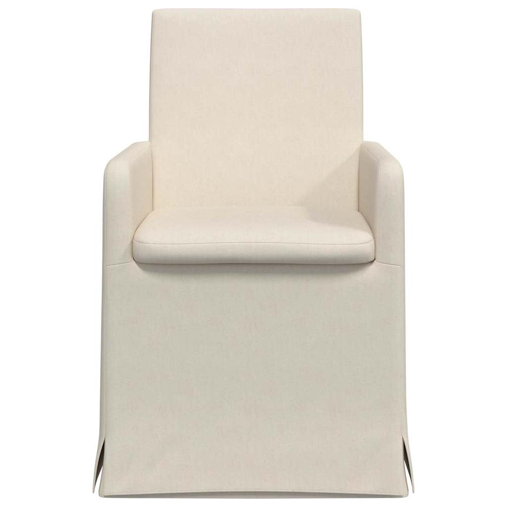 vidaXL Eetstoelen met wielen 2 pcs Beige 57 x 67 x 95 cm Linnen