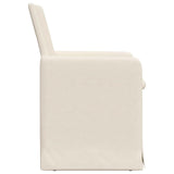 vidaXL Eetstoelen met wielen 2 pcs Beige 57 x 67 x 95 cm Linnen