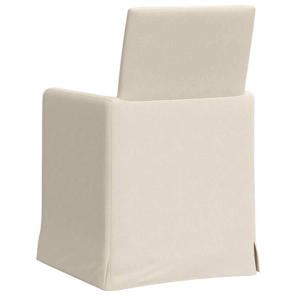 vidaXL Eetstoelen met wielen 2 pcs Beige 57 x 67 x 95 cm Linnen