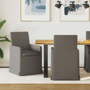 vidaXL Eetstoelen met wielen 2 pcs Beige 57 x 67 x 95 cm Linnen