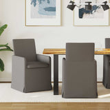 vidaXL Eetstoelen met wielen 2 pcs Beige 57 x 67 x 95 cm Linnen