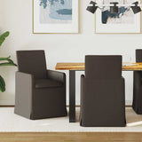 vidaXL Eetstoelen met wielen 2 pcs Beige 57 x 67 x 95 cm Linnen