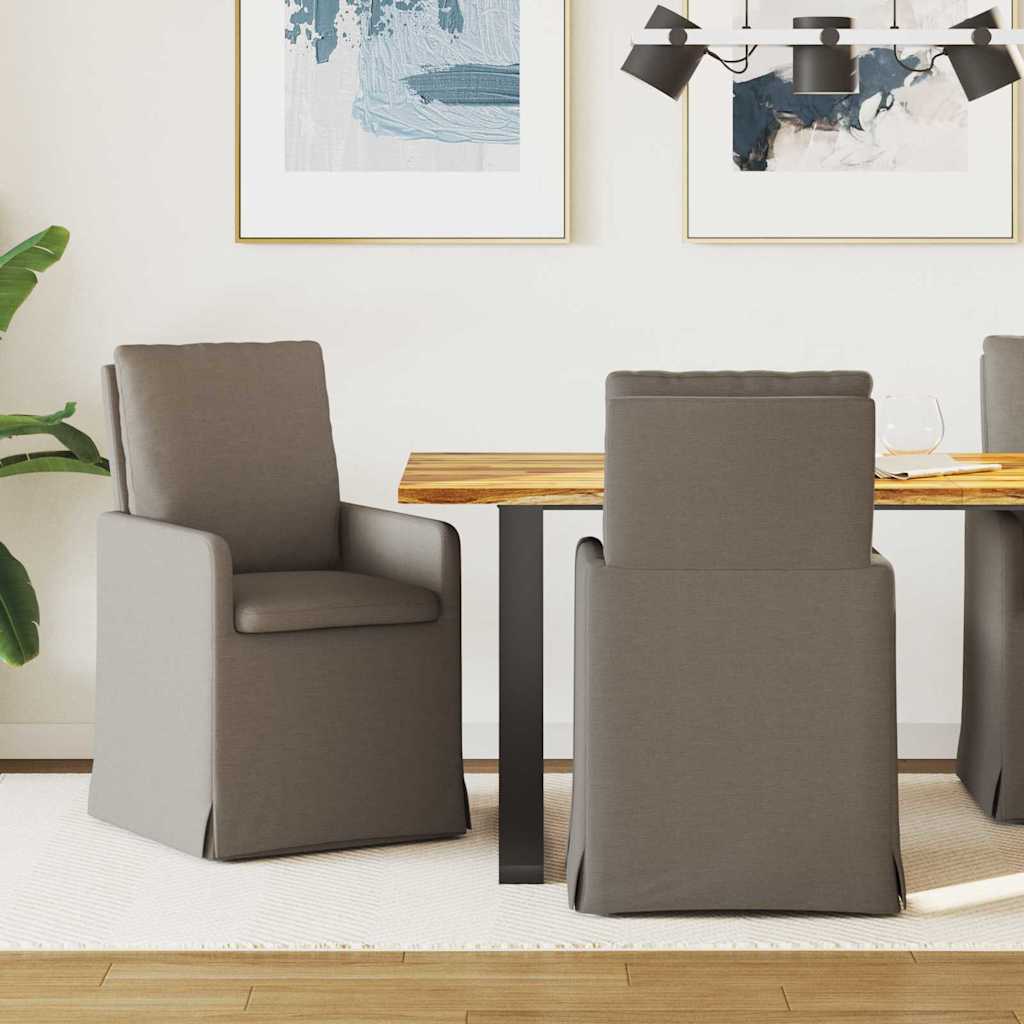 vidaXL Eetstoelen 2 pcs Beige 57 x 67 x 98 cm Linnen