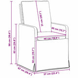 vidaXL Eetstoelen 2 pcs Lichtgrijs 57 x 67 x 98 cm Stof