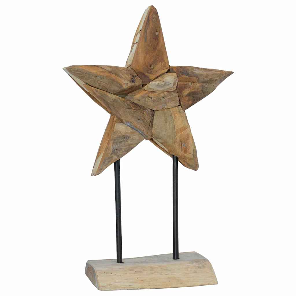 vidaXL Kerstster Bruin 31 x 15 x 46 cm Massief Teakhout