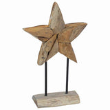 vidaXL Kerstster Bruin 31 x 15 x 46 cm Massief Teakhout