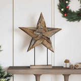 vidaXL Kerstster Bruin 31 x 15 x 46 cm Massief Teakhout