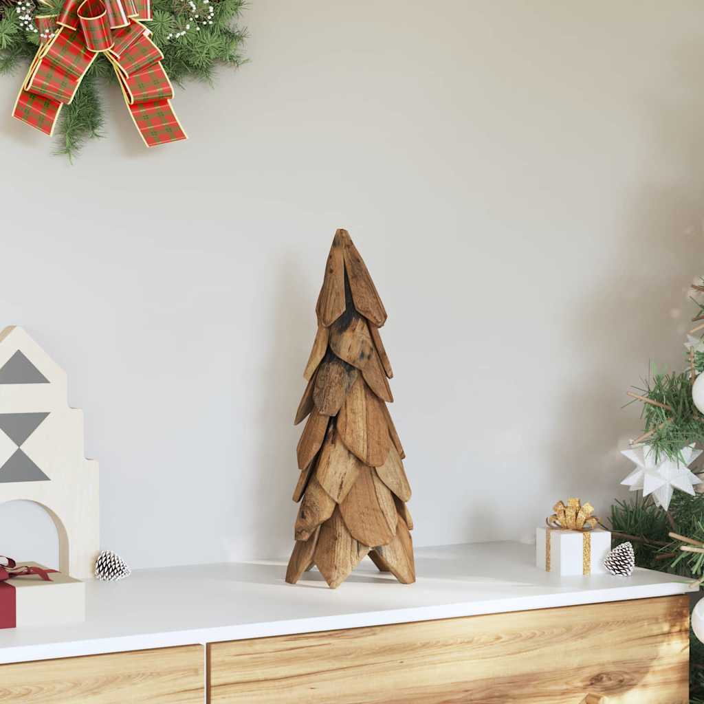 vidaXL Kerstboom met standaard Bruin 51 cm Massief teakhout