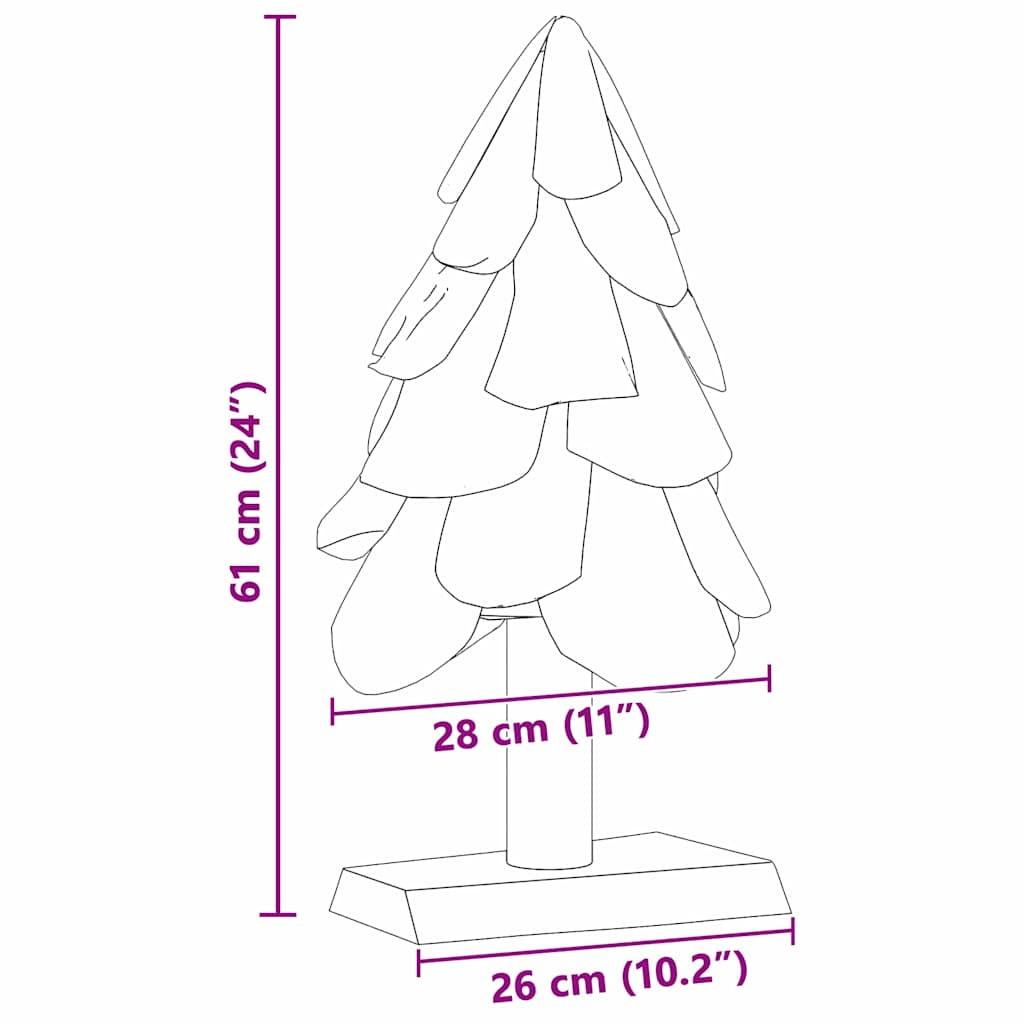 vidaXL Christmas Tree with Stand Brown 61 cm Solid Teakwood