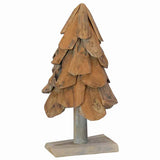 vidaXL Christmas Tree with Stand Brown 61 cm Solid Teakwood