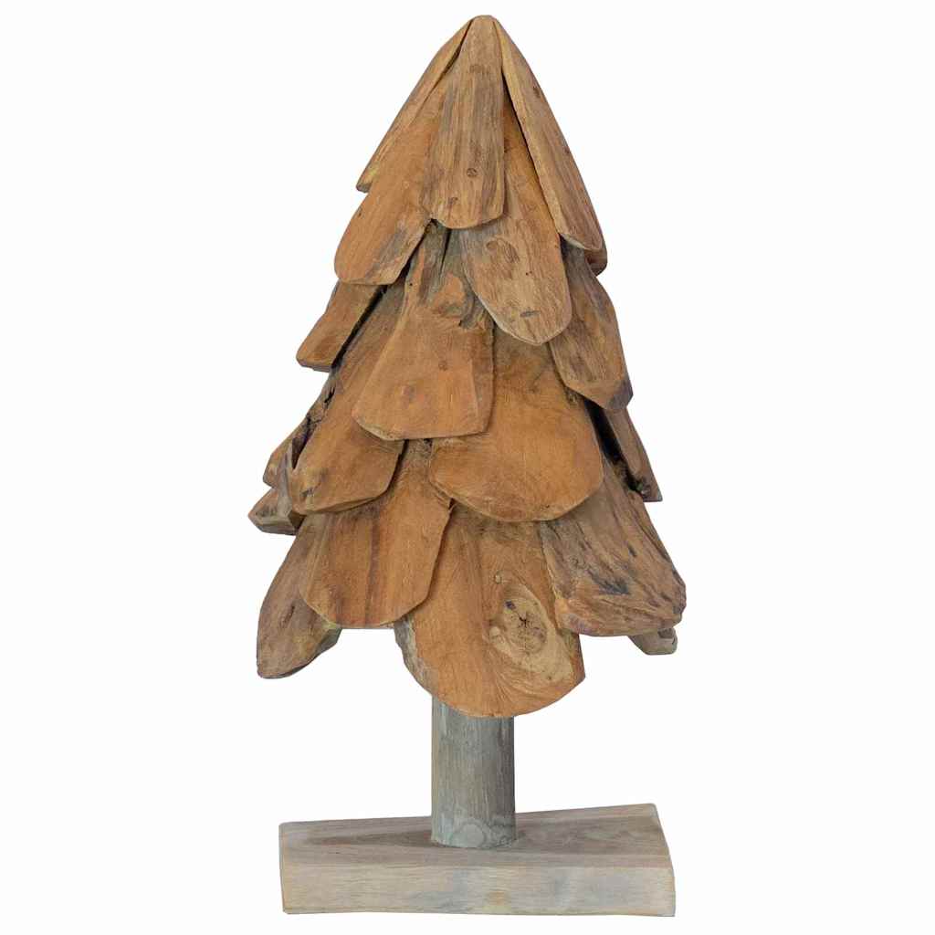 vidaXL Christmas Tree with Stand Brown 61 cm Solid Teakwood