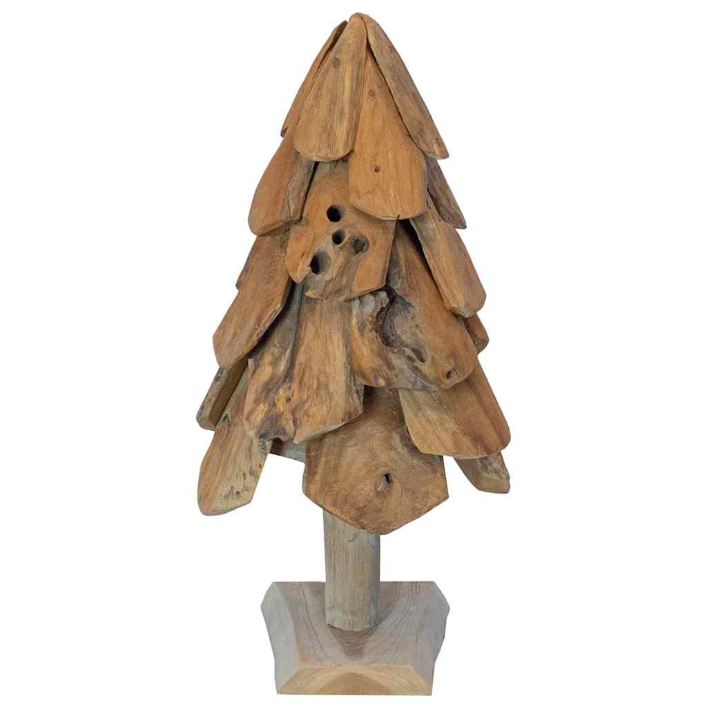 vidaXL Christmas Tree with Stand Brown 61 cm Solid Teakwood