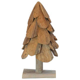 vidaXL Christmas Tree with Stand Brown 61 cm Solid Teakwood