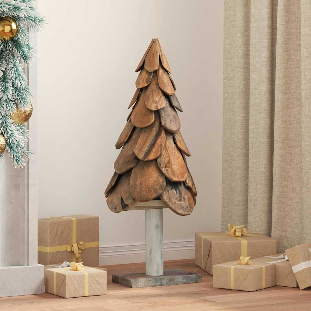 vidaXL Christmas Tree with Stand Brown 61 cm Solid Teakwood