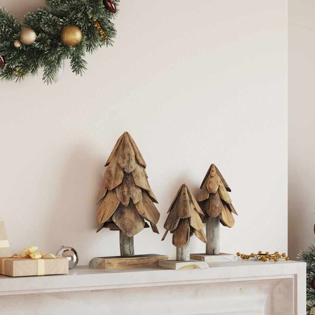 vidaXL Christmas Tree with Stand Brown 61 cm Solid Teakwood