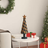vidaXL Christmas tree with stand Brown 61 cm Solid teak wood
